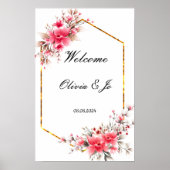 BRUILOFT ROZE BLOEMEN POSTER VOOR BRUILOFT (Voorkant)