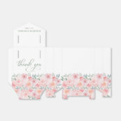 Bruiloft Roze Bloemen Waterverf Dank u Bedankdoosjes (Uitgevouwen)