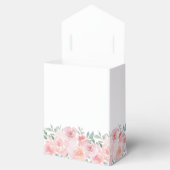 Bruiloft Roze Bloemen Waterverf Dank u Bedankdoosjes (Geopend)