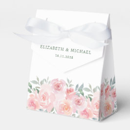 Bruiloft Roze Bloemen Waterverf Dank u Bedankdoosjes