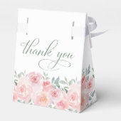 Bruiloft Roze Bloemen Waterverf Dank u Bedankdoosjes (Achterkant)