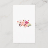 Bruiloft roze bloemenkrans register invoegen Kaart (Achterkant)