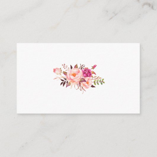 Bruiloft roze bloemfoto website invoegen Kaart (Achterkant)