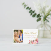 Bruiloft roze bloemfoto website invoegen Kaart (Staand voorkant)