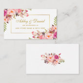 Bruiloft Roze Blush Goud Registry Insert Kaart (Voorkant / Achterkant)