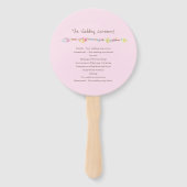 Bruiloft roze boho veer en kralen programma fans handwaaier (Achterkant)