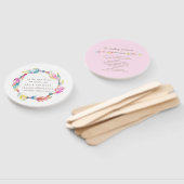 Bruiloft roze boho veer en kralen programma fans handwaaier (Niet-gemonteerd)