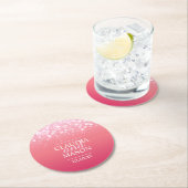 Bruiloft roze champagne papier onderzetters (Insitu)