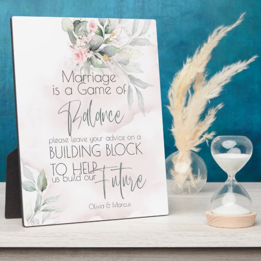 Bruiloft | Roze en Bleke groene olie Fotoplaat (Zijkant)