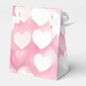 Bruiloft Roze en Witte Bokeh Harten Bedankdoosjes (Achterkant)