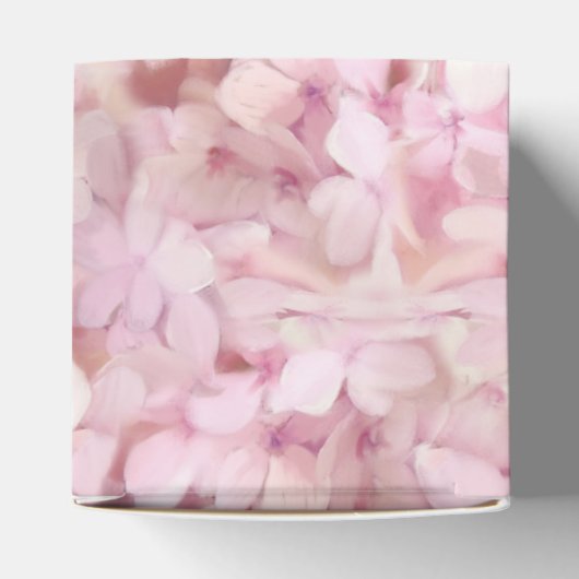 Bruiloft  Roze Faux Gold Hydrangea Bloemenkunst Bedankdoosjes (Bovenkant)