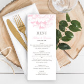 Bruiloft Roze Grijs Bloemen Pioen Bruiloft Diner Menu