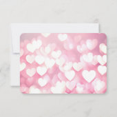 Bruiloft Roze Harten RSVP Kaartje (Achterkant)