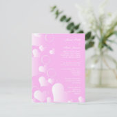 Bruiloft roze harten uitnodiging (Staand voorkant)