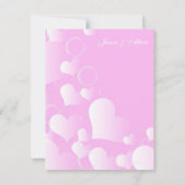 Bruiloft roze harten uitnodiging (Achterkant)