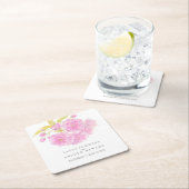 Bruiloft roze kersenbloesem aangepaste papieren on kartonnen onderzetters (Insitu)