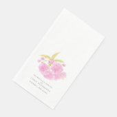 Bruiloft roze kersenbloesem waterverf kunst servet (Hoek)