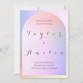 Bruiloft Roze Lila Ombre Arch Kaart