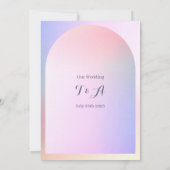 Bruiloft Roze Lila Ombre Arch Kaart (Achterkant)