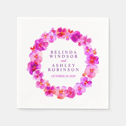 Bruiloft roze panty aangepaste servetten (Voorkant)