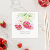 Bruiloft roze rode gumnut waterverf op maat servet (Insitu)