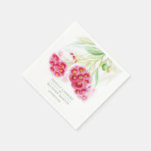 Bruiloft roze rode gumnut waterverf op maat servet (Hoek)