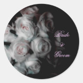 Bruiloft Roze Rozen Stickers (Voorkant)