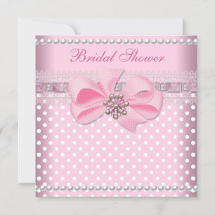 Bruiloft Roze Stip Parel Kant Bruidstaart Kaart