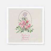 Bruiloft Roze Tulp Papier Servet (Voorkant)