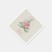 Bruiloft Roze Tulp Papier Servet (Hoek)