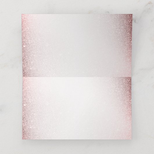 Bruiloft Roze Waterverf Bloem Glanzende Glitter Plaatskaartje (Binnenkant ongevouwen)
