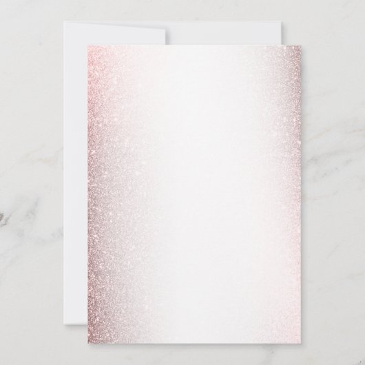 Bruiloft Roze Waterverf Bloemen Glanzende Glitter Kaart (Achterkant)