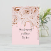 Bruiloft rozen druipt elegante kalligrafie tekst kaart (Staand voorkant)