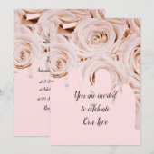 Bruiloft rozen druipt elegante kalligrafie tekst kaart (Voorkant / Achterkant)