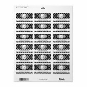 Bruiloft RSVP Adresetiketten Damask Monogram Etiket (Full Sheet)