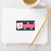 Bruiloft RSVP Adresetiketten Damask Monogram Etiket (Insitu)