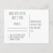 Bruiloft RSVP-ansichtkaart met witte krans Uitnodiging Briefkaart (Achterkant)