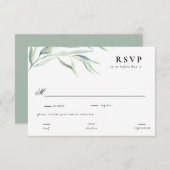 Bruiloft RSVP antwoord met weelderige groene eleme (Voorkant / Achterkant)