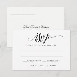 Bruiloft RSVP-antwoordkaart | Luxe kalligrafie (Zw Kaart