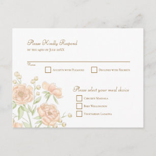 Bruiloft RSVP antwoordkaart Roze Pruim Feestdagenkaart