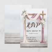 Bruiloft RSVP Beach Arbor Bloemen Kaart (Voorkant / Achterkant)
