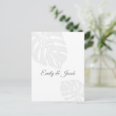 Bruiloft RSVP Briefkaart, Palm Leaf Tropical Beach Briefkaart (Staand voorkant)