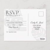 Bruiloft RSVP Briefkaart, Palm Leaf Tropical Beach Briefkaart (Achterkant)