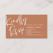 Bruiloft RSVP, Casual elegantie, Uitnodiging reage Informatiekaartje (Voorkant)