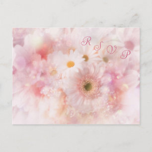 Bruiloft. RSVP. Daisies en Gerbera Briefkaart