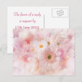 Bruiloft. RSVP. Daisies en Gerbera Briefkaart (Voorkant / Achterkant)