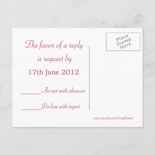 Bruiloft. RSVP. Daisies en Gerbera Briefkaart (Achterkant)