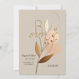 Bruiloft RSVP Eenvoudige Gouden Hints Kaart Art De