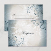 Bruiloft RSVP Elegant  gebladerte & werveling Kaartje (Voorkant / Achterkant)