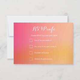Bruiloft RSVP Elegant Sinaasappel Peach Ombre Kaartje